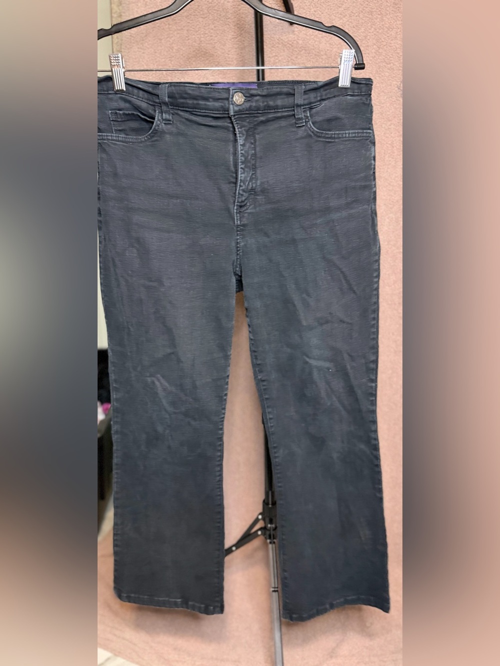 NYDJ Not Your Daughter’s Jeans Lift Tuck Black Straight Leg Jeans 12P Petite